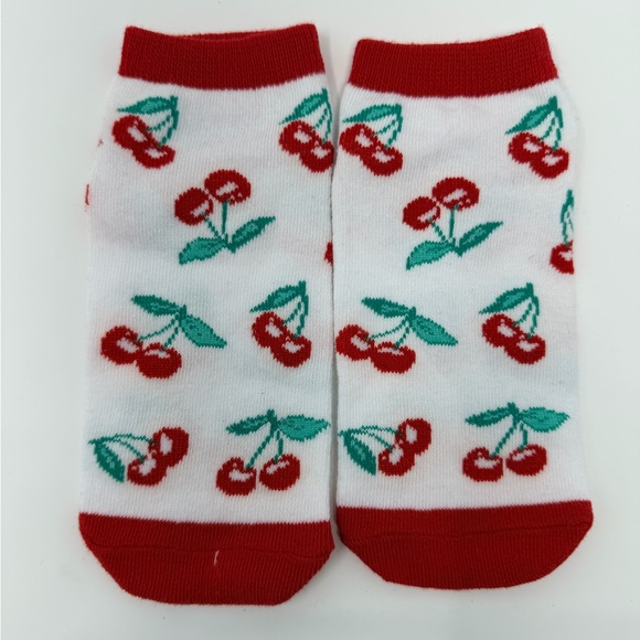 Cherries Ankle Sock Unicorn Low Cut Socks Colorful 2 Pack Set Cherry Print Pink - Picture 6 of 12